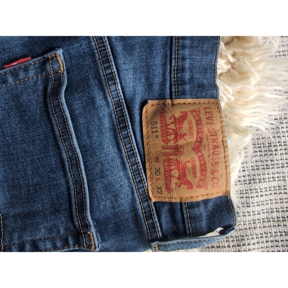 LEVIS 511 Medium Wash FADED BLUE 30X32 STRETCH SLIM FIT JEANS MEN'S Pant - Picture 6 of 11